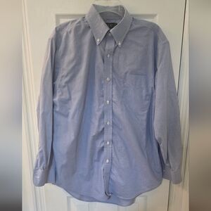 Ralph Lauren Men's Light Blue Dress Shirt, Classic Fit, No Iron, Size L (1206)